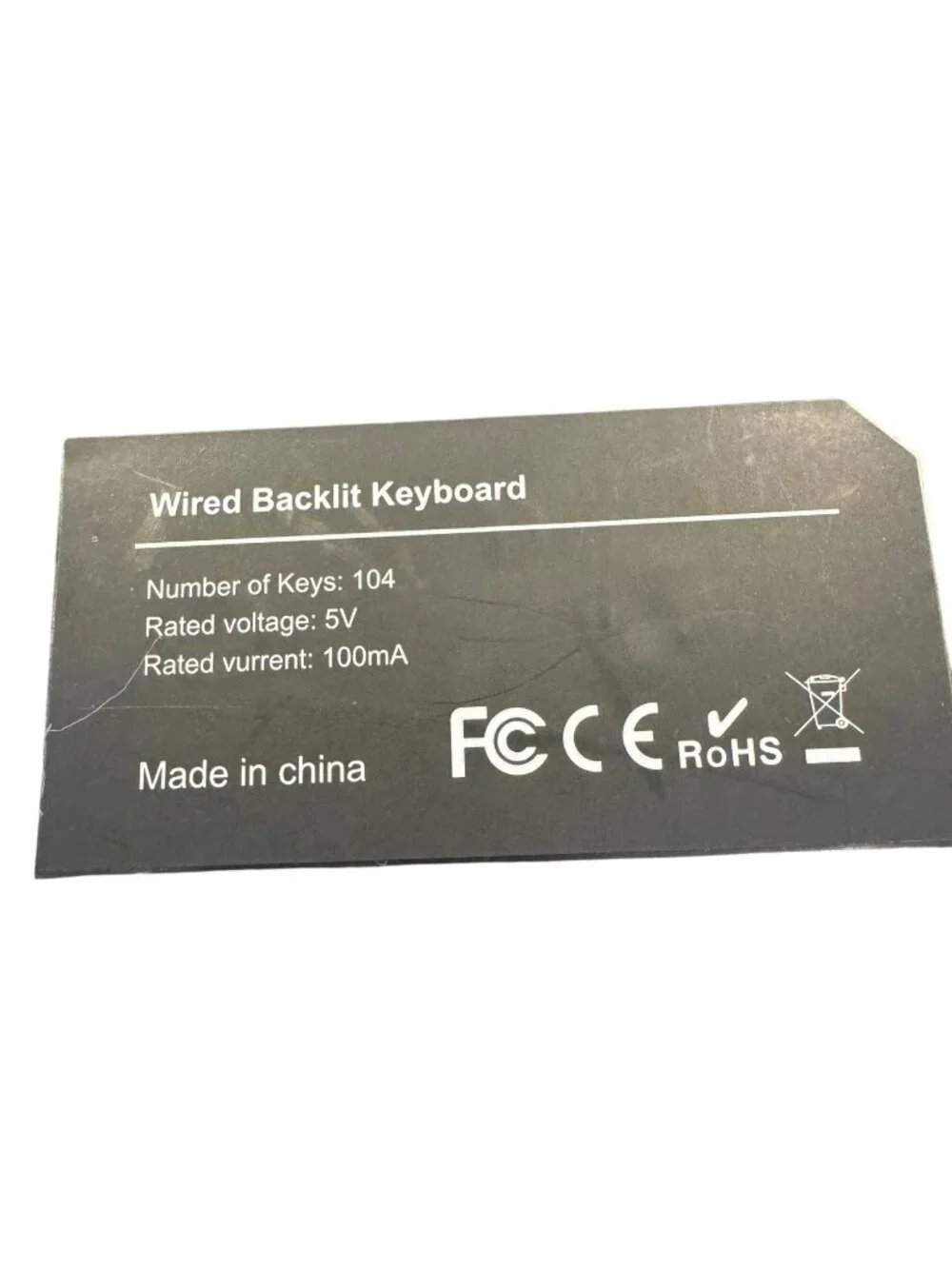 Wired Backlit 104-Key Keyboard With Numeric Keypad USB Connection Black